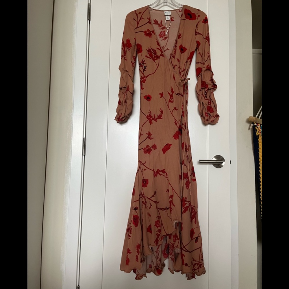 Super cute long wrap around dress collaboration with h&m